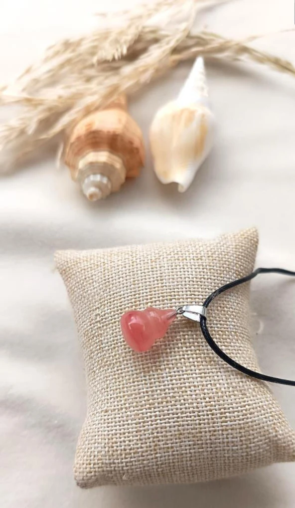 Kolye Gerdanlık Çakra Yoga Reiki Doğal Pembe Kuvars Taşı Kadın - 3