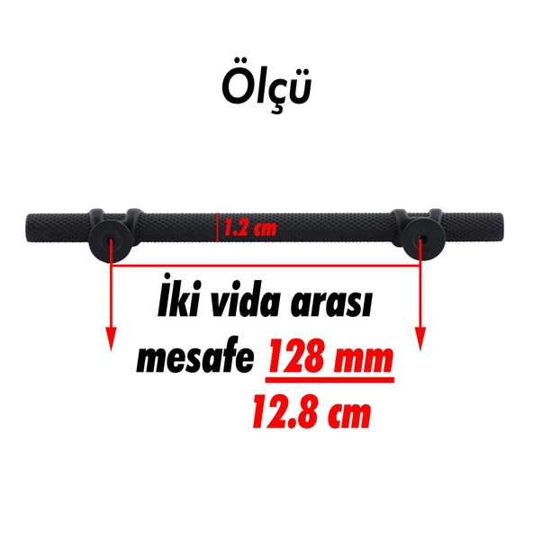 Burç Kulp Mobilya Mutfak Dolabı Çekmece Dolap Kulpları Kapak Kulpu Kulbu Siyah 128 Mm-12.8 Cm Metal - 4