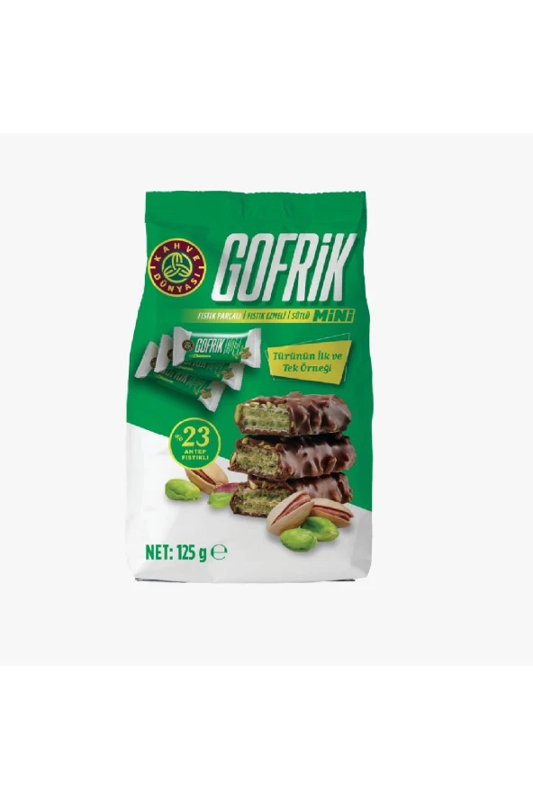 Kahve Dünyası Mini Gofrik Antep Fıstıklı Poşet Çikolata 125 gr