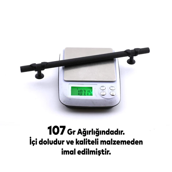 Burç Kulp Mobilya Mutfak Dolabı Çekmece Dolap Kulpları Kapak Kulpu Kulbu Siyah 192 mm Metal - Resim 7
