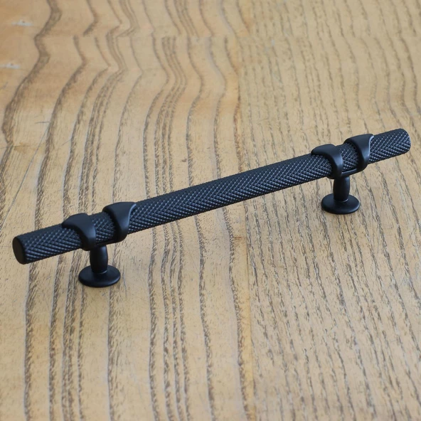 Burç Kulp Mobilya Mutfak Dolabı Çekmece Dolap Kulpları Kapak Kulpu Kulbu Siyah 192 mm Metal - Resim 2