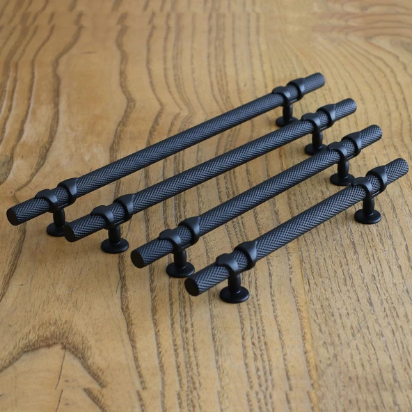 Burç Kulp Mobilya Mutfak Dolabı Çekmece Dolap Kulpları Kapak Kulpu Kulbu Siyah 224 mm Metal - 9