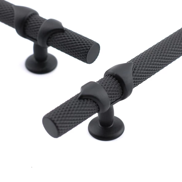 Burç Kulp Mobilya Mutfak Dolabı Çekmece Dolap Kulpları Kapak Kulpu Kulbu Siyah 224 mm Metal - 4