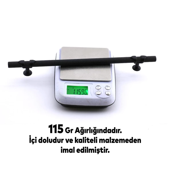 Burç Kulp Mobilya Mutfak Dolabı Çekmece Dolap Kulpları Kapak Kulpu Kulbu Siyah 224 mm Metal - 7
