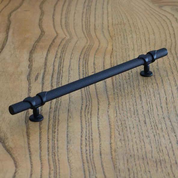 Burç Kulp Mobilya Mutfak Dolabı Çekmece Dolap Kulpları Kapak Kulpu Kulbu Siyah 224 mm Metal - 5