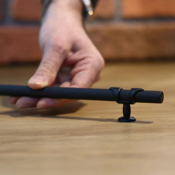 Burç Kulp Mobilya Mutfak Dolabı Çekmece Dolap Kulpları Kapak Kulpu Kulbu Siyah 320 mm Metal - Resim 3