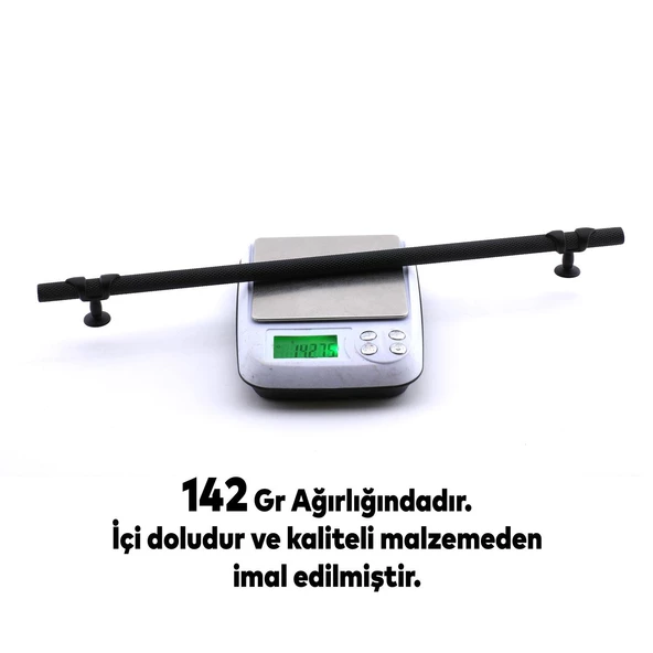 Burç Kulp Mobilya Mutfak Dolabı Çekmece Dolap Kulpları Kapak Kulpu Kulbu Siyah 320 mm Metal - Resim 6