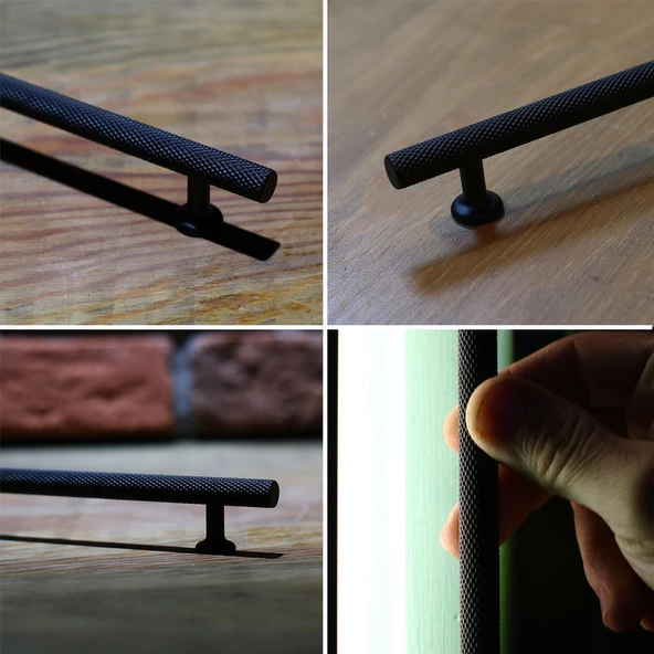 Doruk Kulp Mobilya Mutfak Dolabı Çekmece Dolap Kulpları Kapak Kulpu Kulbu Siyah 320 mm Metal - 3