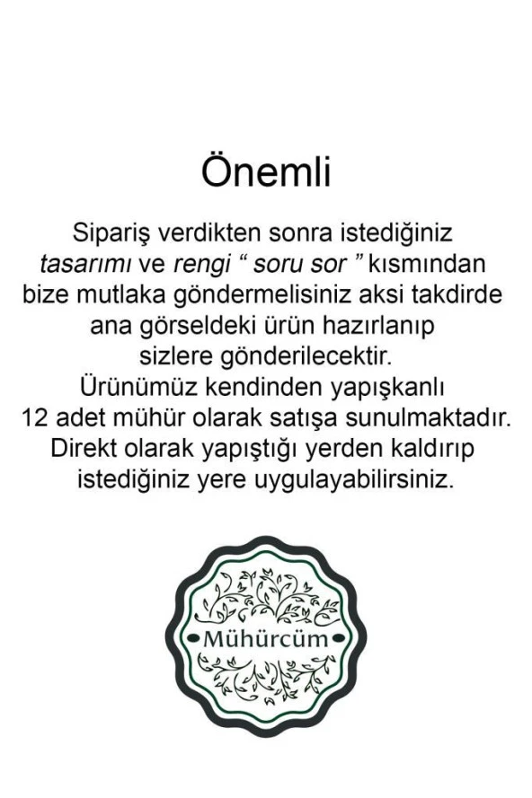 Mühürcüm 12 Adet Hazır Kendinden Yapışkanlı Mühür KYHM100 - 2