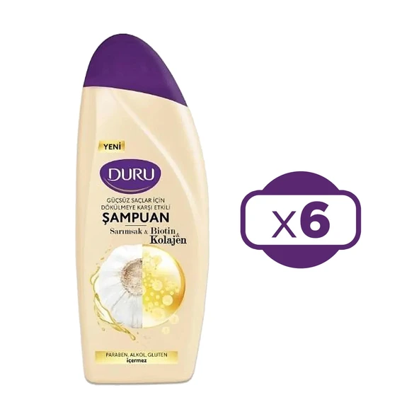 Duru Sarımsak&Biotin&Kolajen Dökülmeye Karşı Etkili Şampuan 6x500 ml - 2