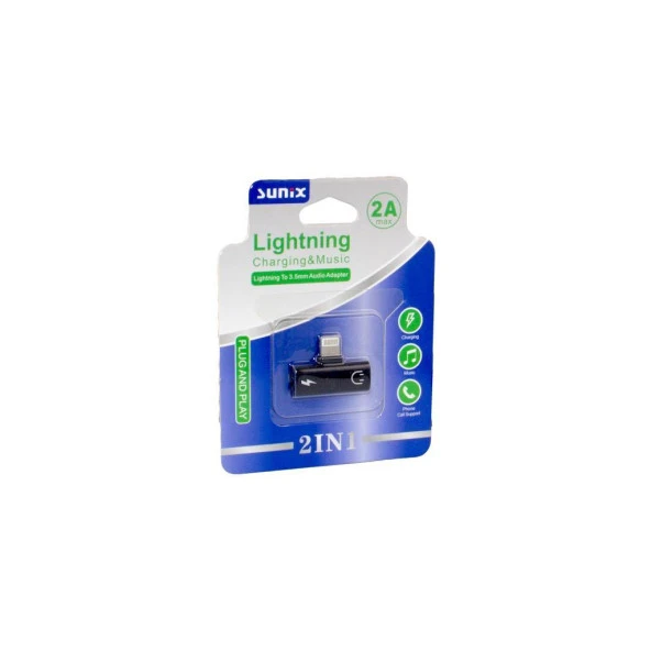 Sunix 2in1 Lightning to 3.5mm Çoğaltıcı CT-01 - 2