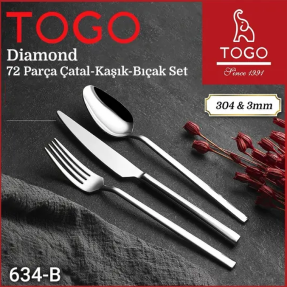 Togo Diamond Çelik 72 Parça Çatal Kaşık Bıçak Takımı