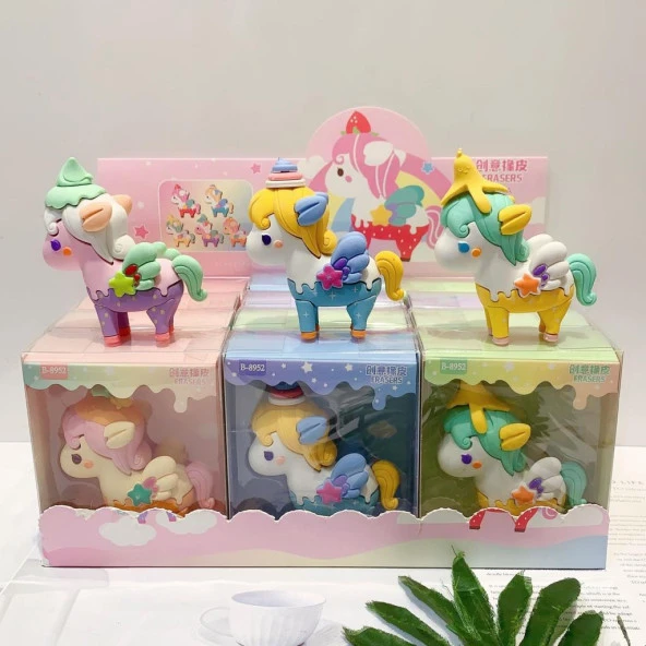 Sevimli Unicorn Şeklinde Silgi 1 Adet - 2