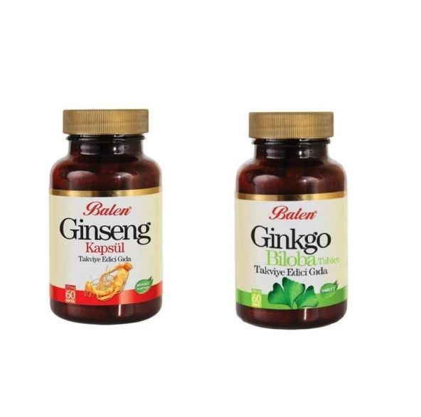 Balen Ginseng 375 mg 60 kapsül + Balen Ginkgo Biloba 600 mg 60 Tablet