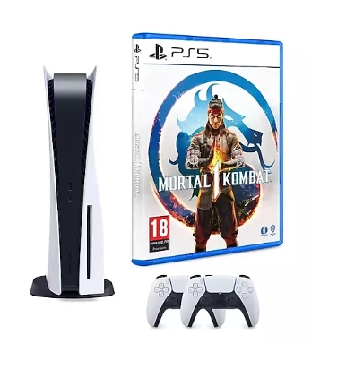Sony Playstation 5 Disk li + 2. PS5 DualSense + Mortal Kombat 1 (İthalatçı Garantili) Beyaz