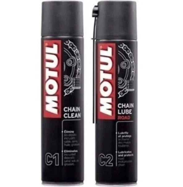 Motul Zincir Bakım Seti C1 Zincir Temizleyici+C2 Zincir Yağı