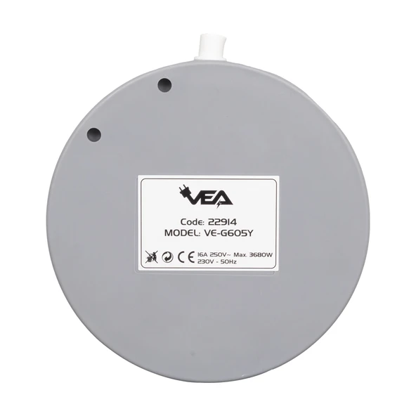 VEA VE-G605Y 5 li Grup Priz Uzatma Kablosu 3680 Watt 16 Amper Anahtarlı 1.5 Metre Kablo Isıya Dayanıklı - 3