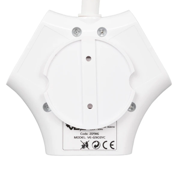 VEA VE-G903YC 3 Lü Priz Usb li Type-c Girişli Çoklu Priz 1.5 Metre Kablolu Uzatma Kablosu 3860 Watt 16 Amper - 5