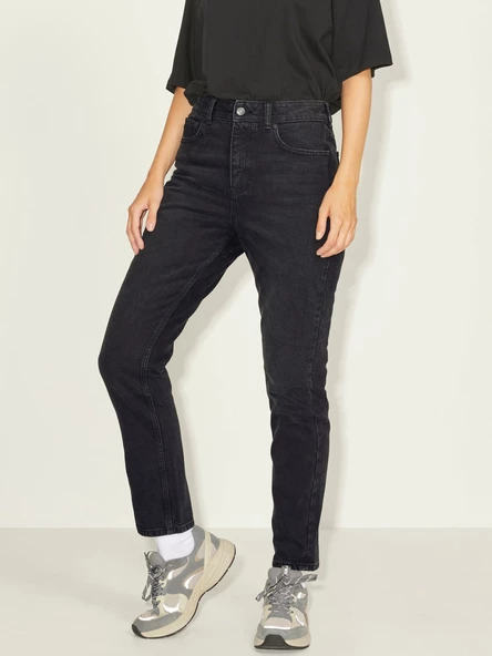 JJXX Yüksek Bel Mom Fit Siyah Kadın Pantolon 12203849 - Resim 2