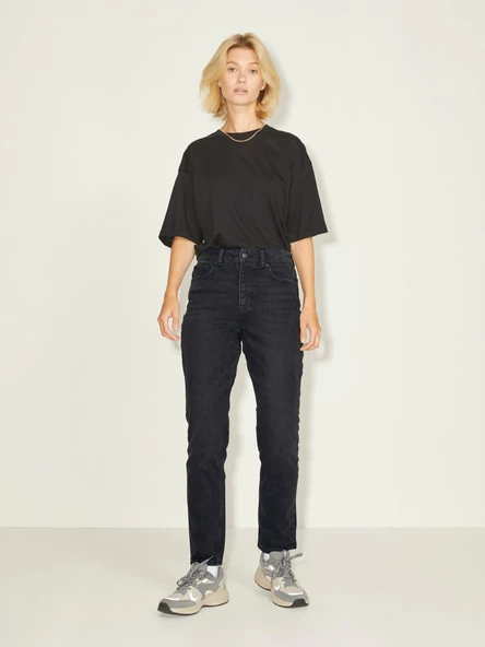 JJXX Yüksek Bel Mom Fit Siyah Kadın Pantolon 12203849 - Resim 4