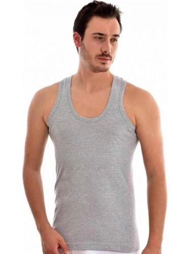 6 Lı Seher Klasik Erkek Penye Atlet 0001 Gri