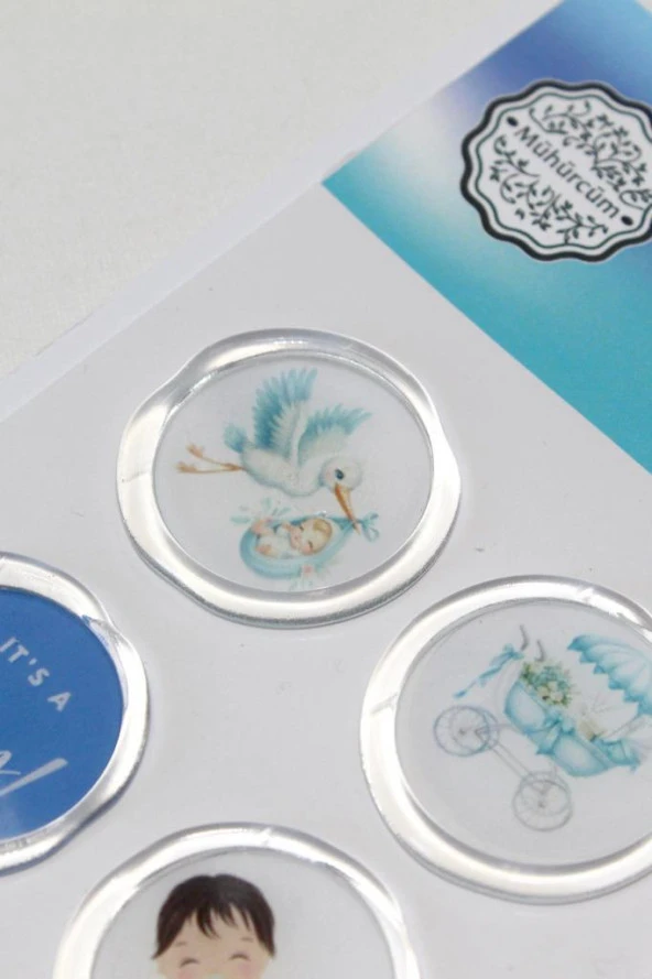 Mühürcüm 12 Adet Hazır Kendinden Yapışkanlı Sticker Mühür KYSM102 - 5