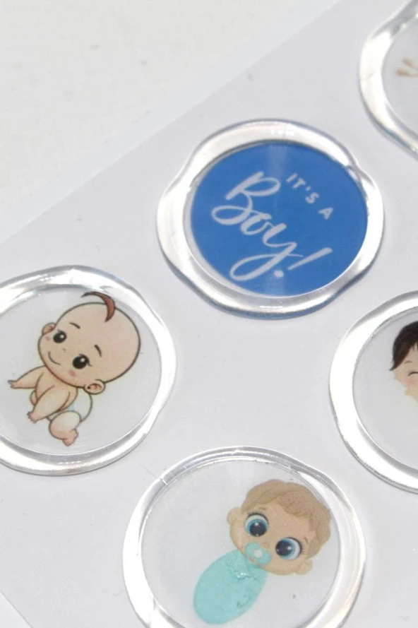 Mühürcüm 12 Adet Hazır Kendinden Yapışkanlı Sticker Mühür KYSM102 - 6