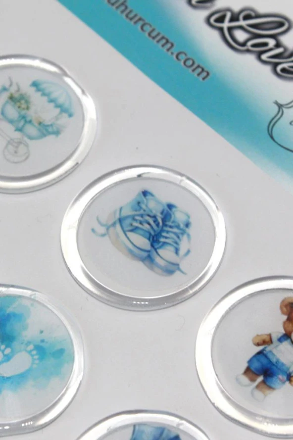 Mühürcüm 12 Adet Hazır Kendinden Yapışkanlı Sticker Mühür KYSM102 - 7