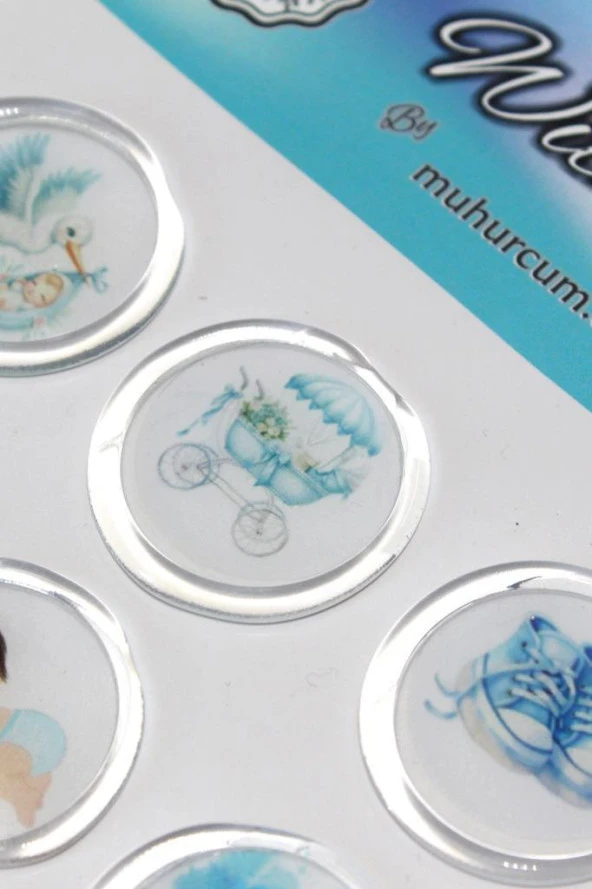 Mühürcüm 12 Adet Hazır Kendinden Yapışkanlı Sticker Mühür KYSM102 - 8