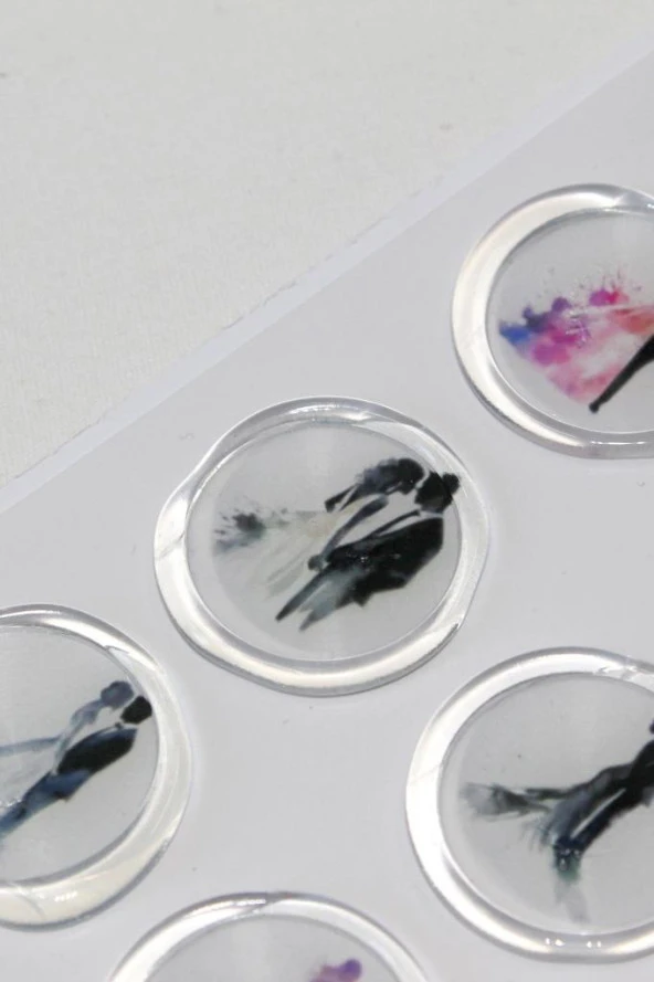 Mühürcüm 12 Adet Hazır Kendinden Yapışkanlı Davetiye Sticker Mühür KYSM104 - 4