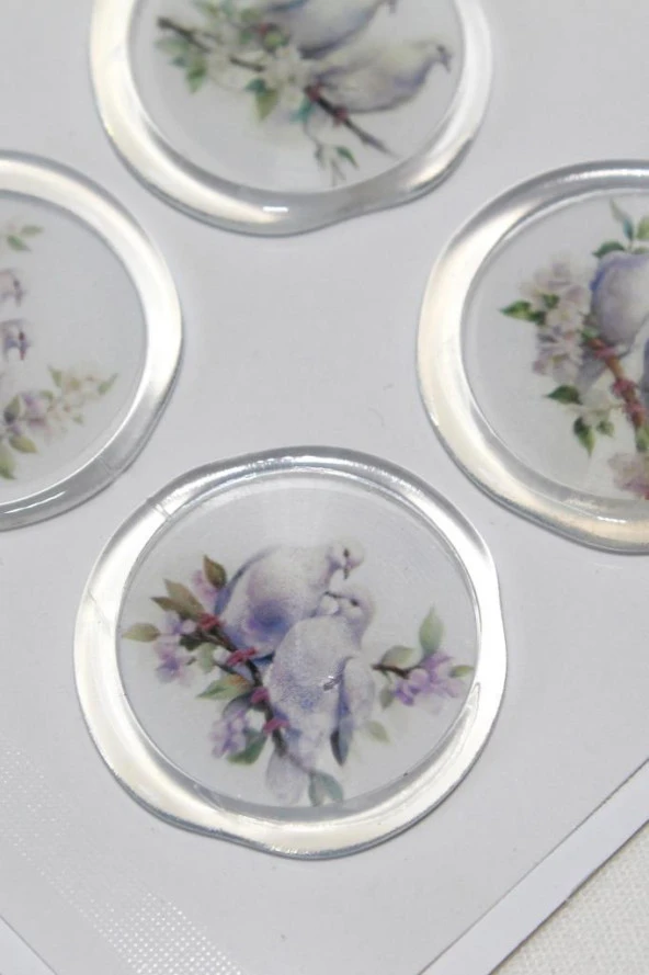 Mühürcüm 12 Adet Hazır Kendinden Yapışkanlı Güvercin Davetiye Sticker Mühür KYSM107 - 2