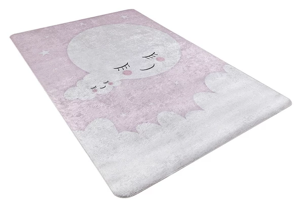 Çocuk Halısı ve Bebek Halısı Yıkanabilir Kaymaz Taban Pembe Dijital Baskı Halı HC016 - 5