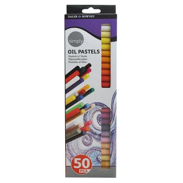 Daler Rowney Simply 50 Renk Yağlı Pastel Boya Seti / D 157 500 050