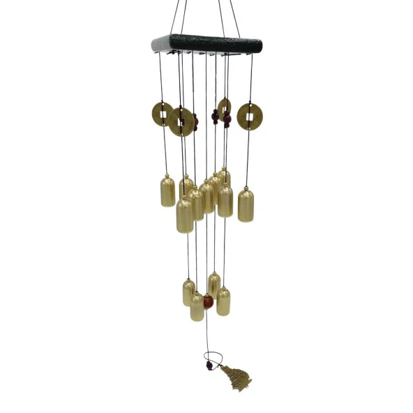 Feng Shui Metal Rüzgar Çanı Şans Parası İki Katlı S07 - Resim 3