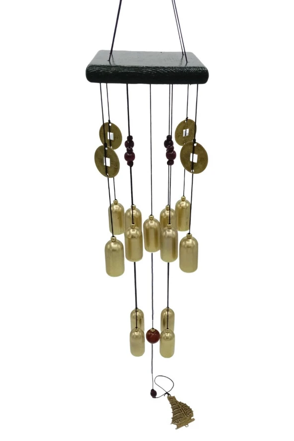 Feng Shui Metal Rüzgar Çanı Şans Parası İki Katlı S07 - Resim 7