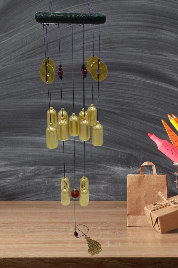 Feng Shui Metal Rüzgar Çanı Şans Parası İki Katlı S07 - Resim 11