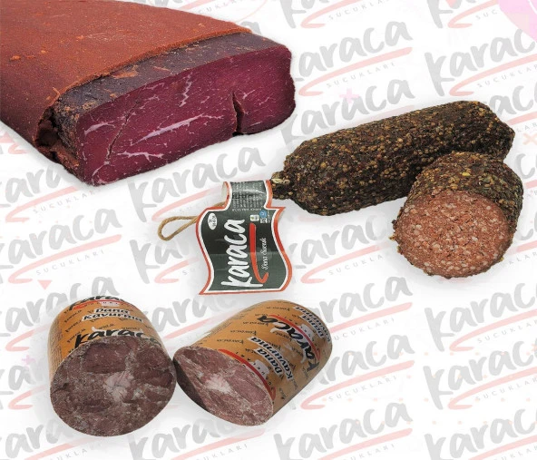 Karaca  Osmanlı Sucuk 750 Gr Yağsız Çemensiz Pastırma 750 Gr Blok Dana Kavurma 750 Gr