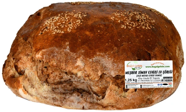 Doğal Gelsin Meşhur Simav Cevizli Ev Çöreği (Ekşi Mayalı Cevizli Ekmek) - 1.25 kg - 3