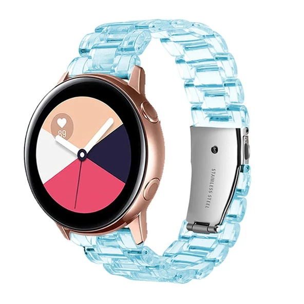 Samsung Galaxy Watch 3 45mm / 46mm Kordon 22mm Şeffaf Baklalı Kordon - 7