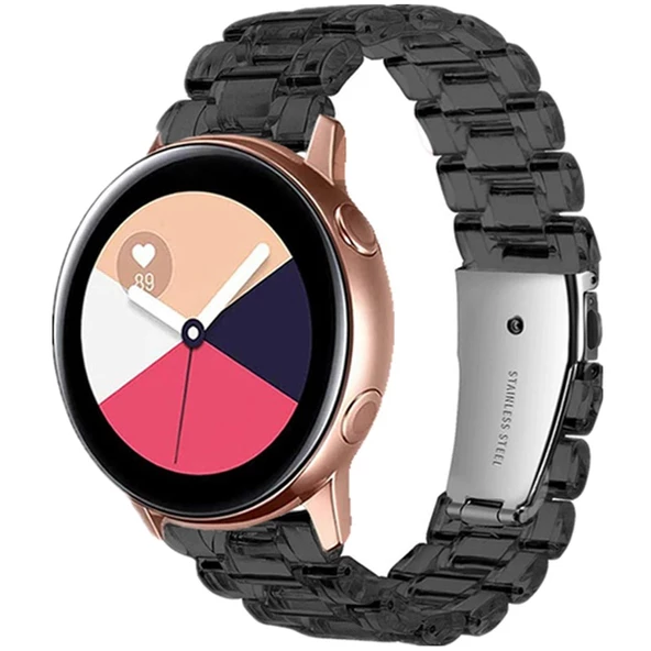 Samsung Galaxy Watch 3 45mm / 46mm Kordon 22mm Şeffaf Baklalı Kordon - 4