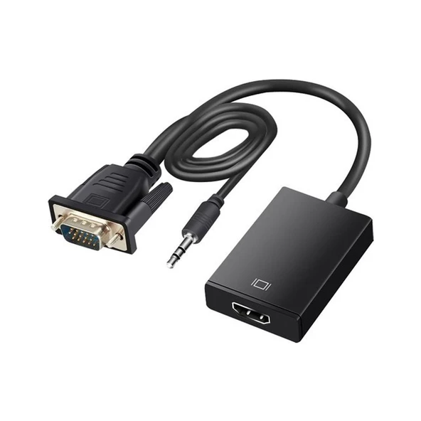 FULLY G-537K VGA TO HDMI ÇEVİRİCİ ADAPTÖR SES GİRİŞLİ