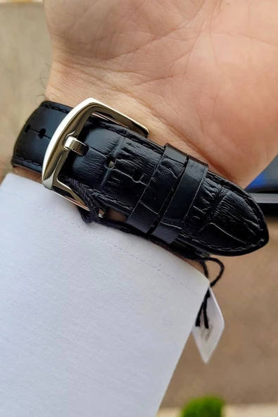 Ferrucci FCISTE248 Kasası Gümüş Kordonu Siyah Renk Fonksiyonlu Erkek Kol Saati - Resim 5