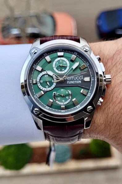 Ferrucci FCISTE249 Kasası Gümüş Kordonu Lacivert Renk Fonksiyonlu Erkek Kol Saati - 2