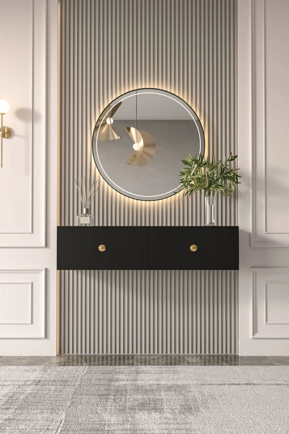 Givayo Mobilya Veta Dresuar Siyah Gold