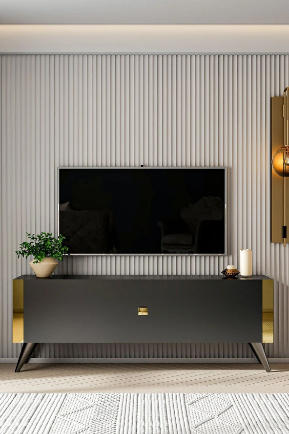 Givayo Mobilya GRACE TV ÜNİTESİ ANTASİT GOLD