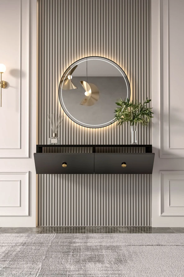 Givayo Mobilya Veta Dresuar Siyah Gold - 3