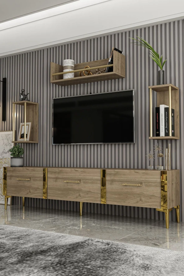 Givayo Mobilya Laura Tv Ünitesi Ceviz Gold - 2