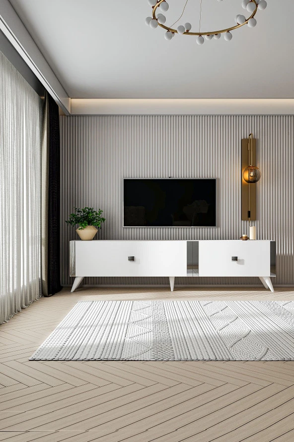 Givayo Mobilya ELİZA TV ÜNİTESİ BEYAZ GÜMÜŞ - 2