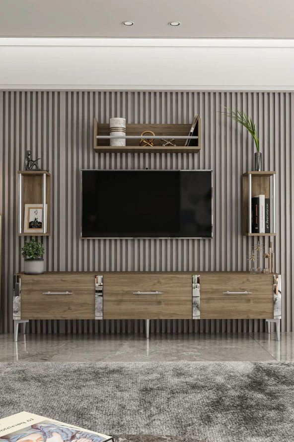 Givayo Mobilya Laura Tv Ünitesi Ceviz Gümüş - 3