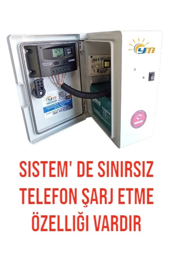 Güneş Panelli Çit Cihazı ( 14ah Akülü - 25w Panelli ) - 3